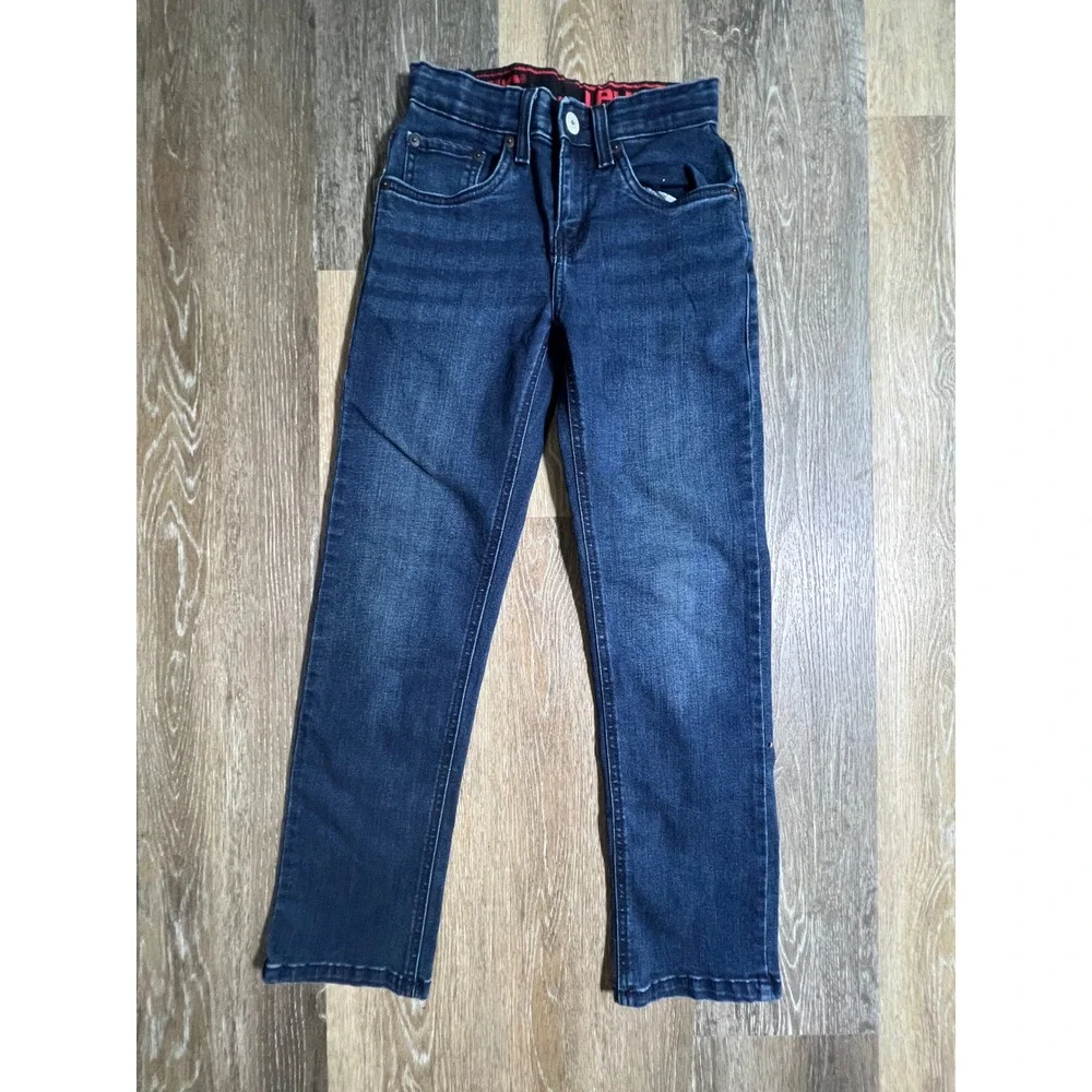 Levi 514 Straight Jeans‎ Kids Size 10 Reg Blue Excellent Adjustable Waist Denim